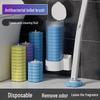 Wall-Mounted Antibacterial Toilet Brush with Dissolvable Replacement Pads