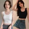 Open Run Basic Solid Crop Sleeveless Tank