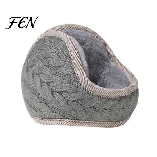 Soft Plush Ear Covers Winter Muffs for Women Men, Foldable Earmuffs with Thickened Cozy Protectors Lining, Knit Thermal Warmers Outdoor Sports Skiing