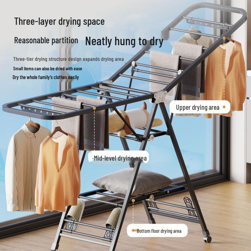 Danle Foldable Carbon Steel Clothes Drying Rack
