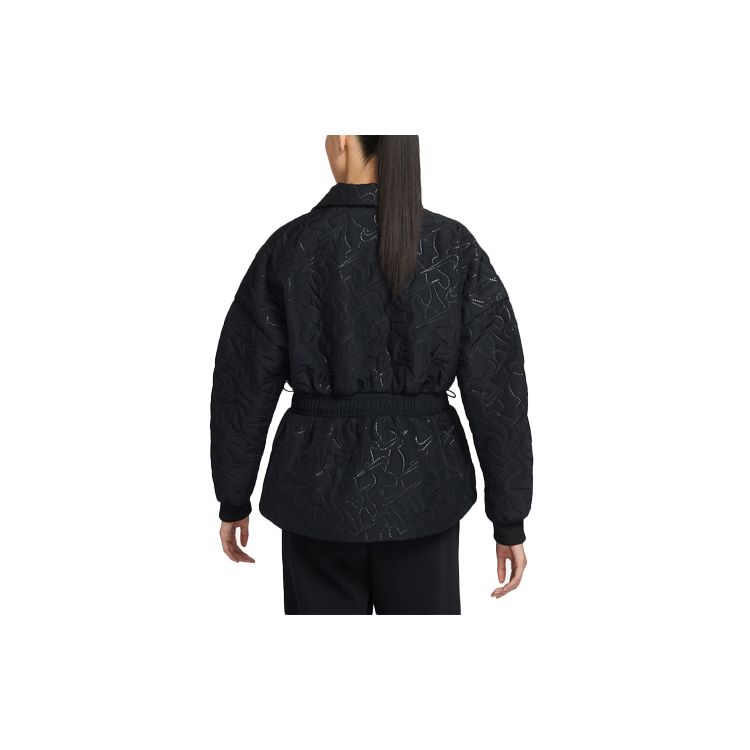 Nike Quilted Embroidered Cotton Jacket Women Outerwear Black DV8213-010