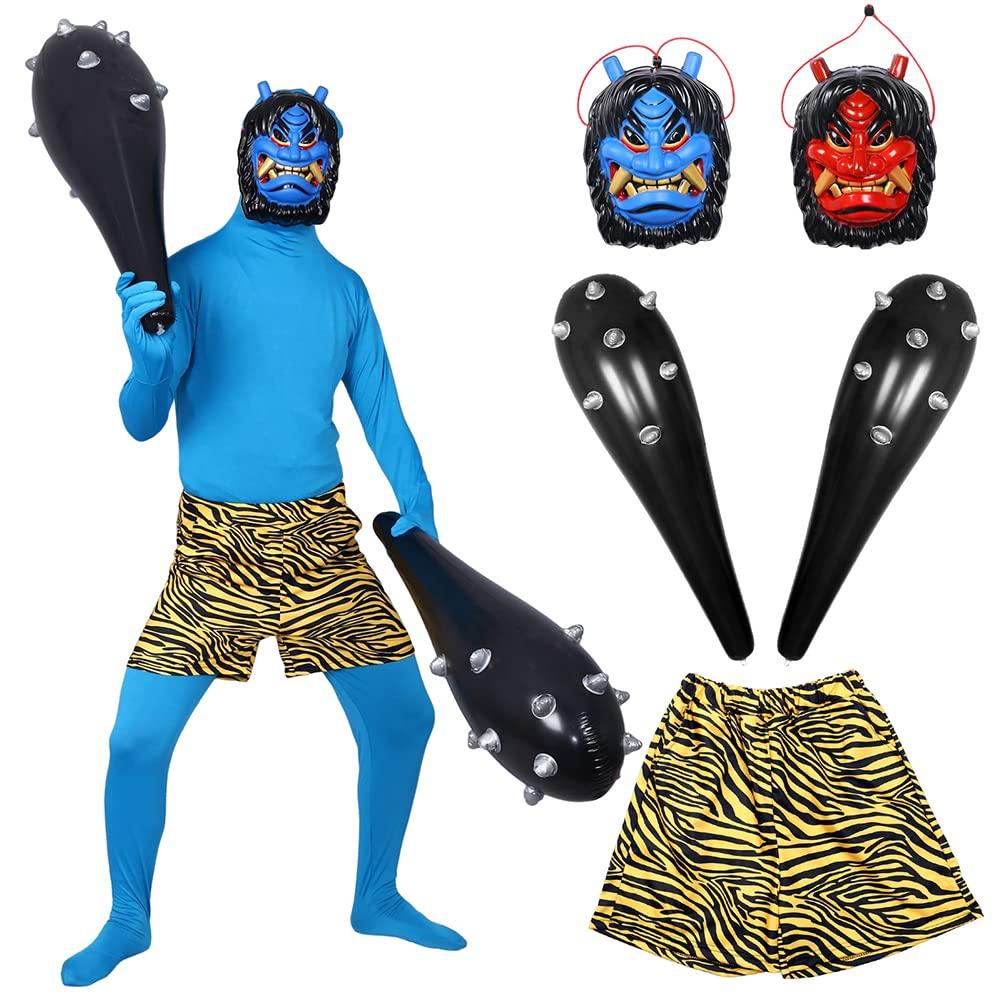

Namahage Oni Demon Oni Red Blue Bean Oni Red Blue Setsubun Local Oni Face Mask Club Namahage Red and Blue Set [Formemory] Mask*2, Pants, Club*2,