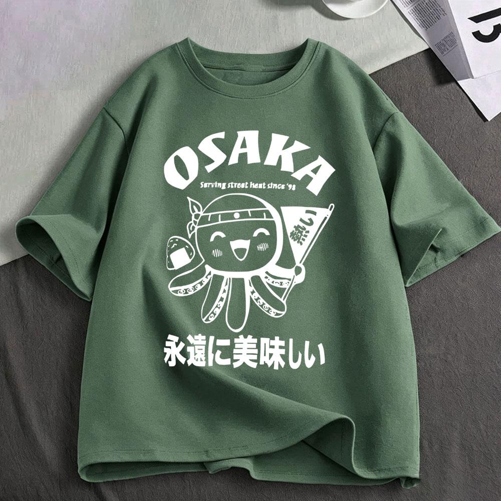 Japanese Osaka Dotonbori Drunken Octopus Funny Meme T Shirts Unisexs Unisex Clothing Cotton Casual Oversized Short Sleeve Tshirts