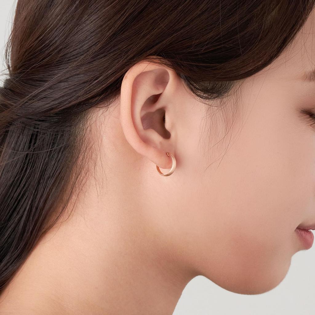 Vendome Aoyama K18PG Pink Gold Hoop Earrings AGAA1593 PG [Official]