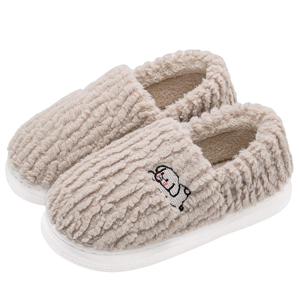 Cotton Slippers for Women, Autumn and Winter, Indoor Home, Anti Slip Plush Bag with Added Velvet Heel, Cotton Shoes for Men