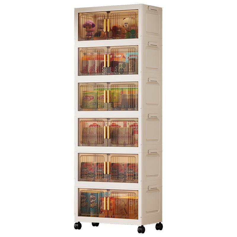 Portable Multi-Layer Folding Storage Cabinet for Kitchen and Living Room