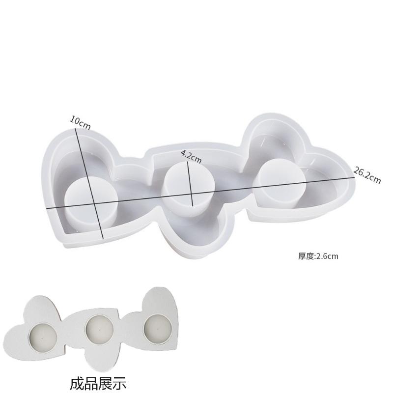 DIY Crystal Drop Glue Heart Porous Candle Holder Valentine's Day Candlelight Dinner Gypsum Candle Cup Epoxy Resin Silicone Mold