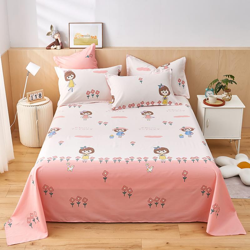 100% Baumwolle Bettlaken Pflanzen Blumen Gedruckt Einzel Doppel Top King Laken Reine Baumwolle Einzelgröße Kinder Bettwäsche (Kein Kissenbezug)