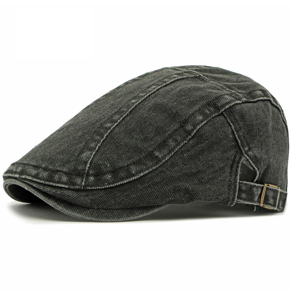 HT4804 Mens Berets Women Spring Summer Autumn Denim Cap Artist Painter Beret Hat Male Female Ivy Flat Cap Adjustable Beret Cap
