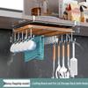 Stainless Steel Kitchen Storage Rack: Hanging Organizer with Cabinet Baskets & Paper Towel Holder