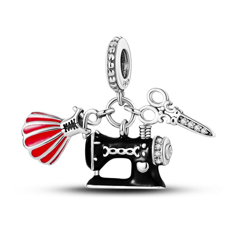 Real 925 Sterling Silver Headphones Watch Butterfly Pink Charms Beads Fit 925 Originals Bracelet For Women Jewelry Gifts