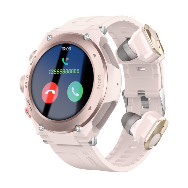 Smart Watch Wireless Earphone 2 In 1 HIFI Stereo Headphone Bluetooth Call Heart Rate Monitoring Smartwatch for Xiaomi Phone