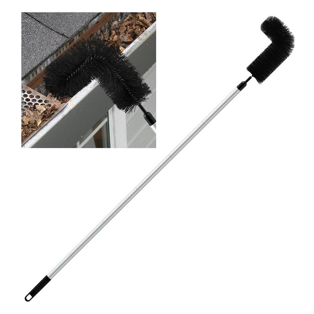 Roofing Tool Home Telescopic Extendable Pole Gutter Cleaning Tool Gutter Brush Cleaner for Debris Twigs Garden Kitchen Bedroom