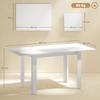 Extendable Dining Table 120 160 X 70 Cm Adjustable Kitchen Table For 4 6 Persons Mdf High Gloss White