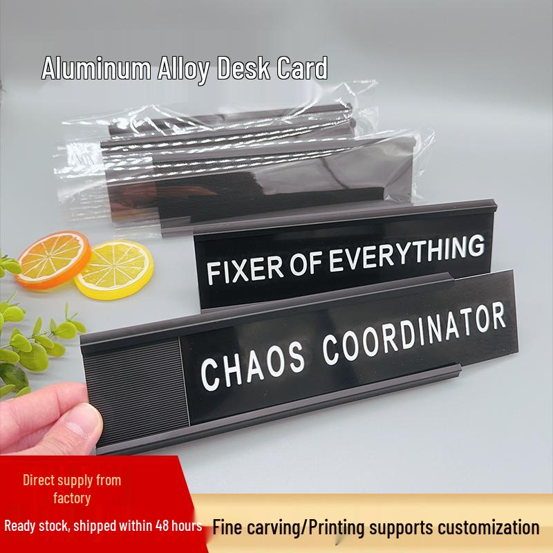 L-förmiges Tischschild aus Aluminiumlegierung mit zweifarbiger Gravur für Hotels und Tagungen