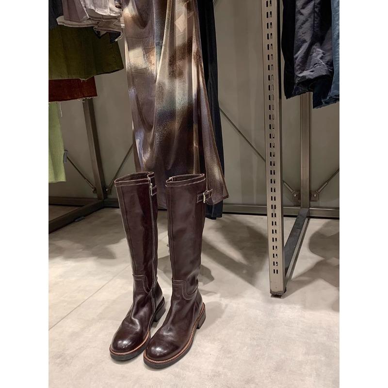 Anti-slip Shoes, Retro Chunk-heeled Thick-soled High Boots for Women in Autumn and Winter Devotion
