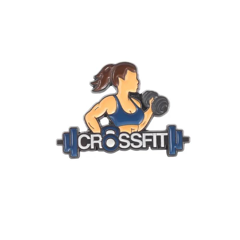 Woman Fitness Enamel Pin Brooch Badge For Bags Jeans Hoodies Denim Lapel Pin Jewelry Kids Best Party Weddinggift
