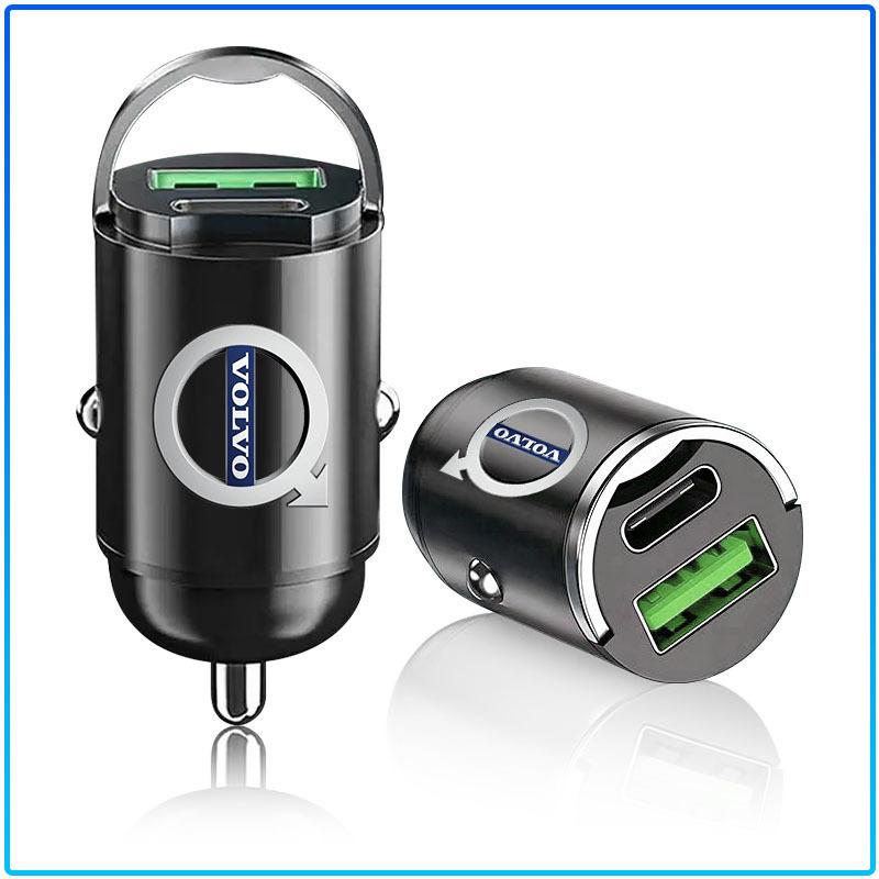 Mini Car Charger 12-24V Lighter Fast Charging Car USB Type C Charger For Volvo XC60 XC90 S60 S80 S40 V40 V60 V70 V50 XC70