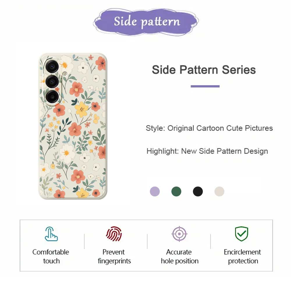 For Samsung Galaxy A17 5G Case Flower Garden Pattern Printing Straight Edge TPU Phone Back Cover