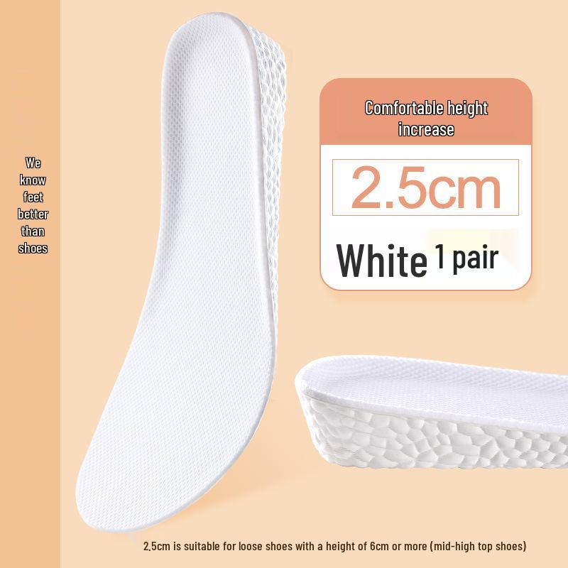 Boost Popcorn Height-Increasing Insoles for Men & Women - Breathable, Sweat-Absorbent, Flexible, Soft, Lightweight Sports Inner Height Enhance Pad