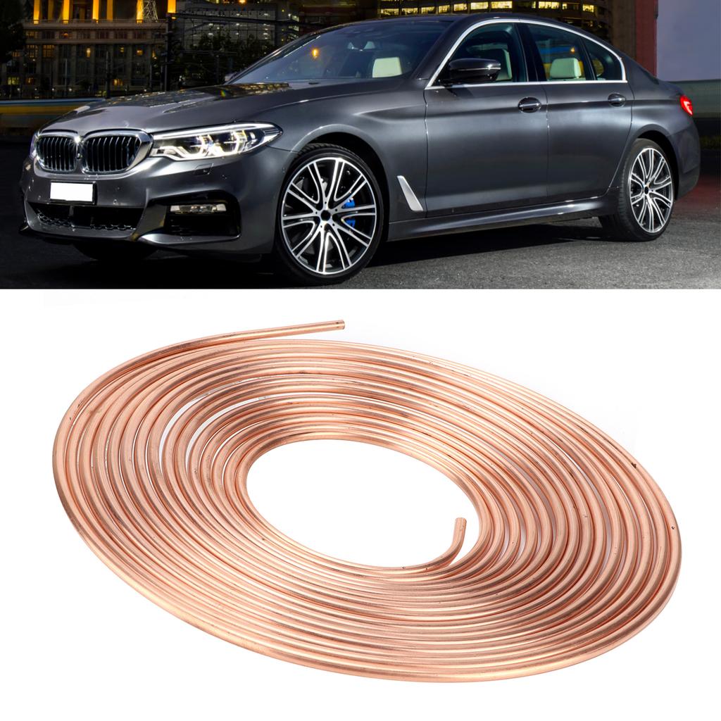 25ft Brake Line Tubing Copper Nickel Plated 3Celsius16in OD Coil Roll for Hydraulic Braking Fuel System(Gold )