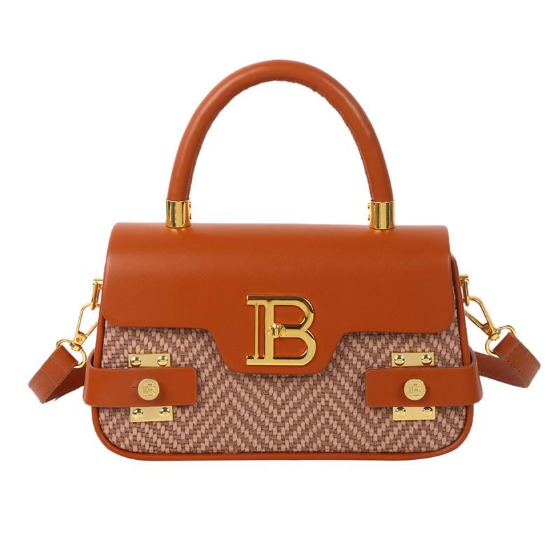 Elegante Retro Strukturierte Quadratische Umhängetasche mit Überschlag mit Schloss