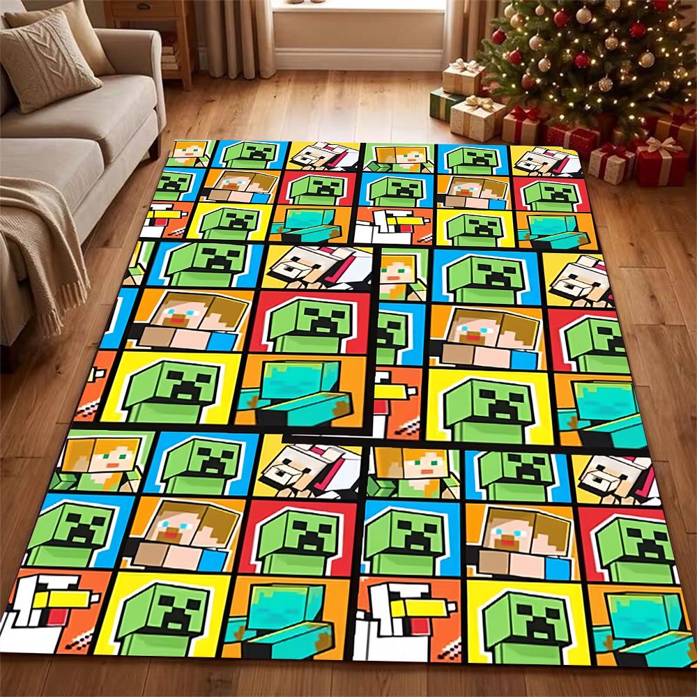 Minecraft Blood Moon Adventure Rectangular Rug Nonslip Thick Carpet For Living Room Bedroom Office Home Decor Memorial Gift