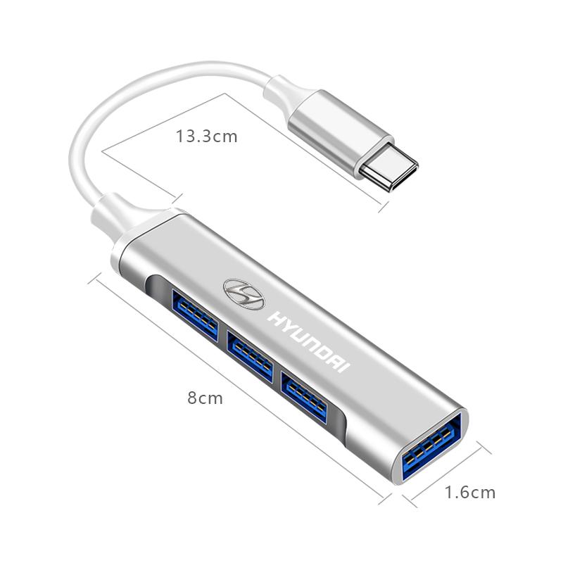 1 Stück Typ-C auf USB Adapter Multi-Port Verteiler Hub Für Hyundai Mistra Lafesta Elantra Accent IX35 I20 I30 Azera Sonata