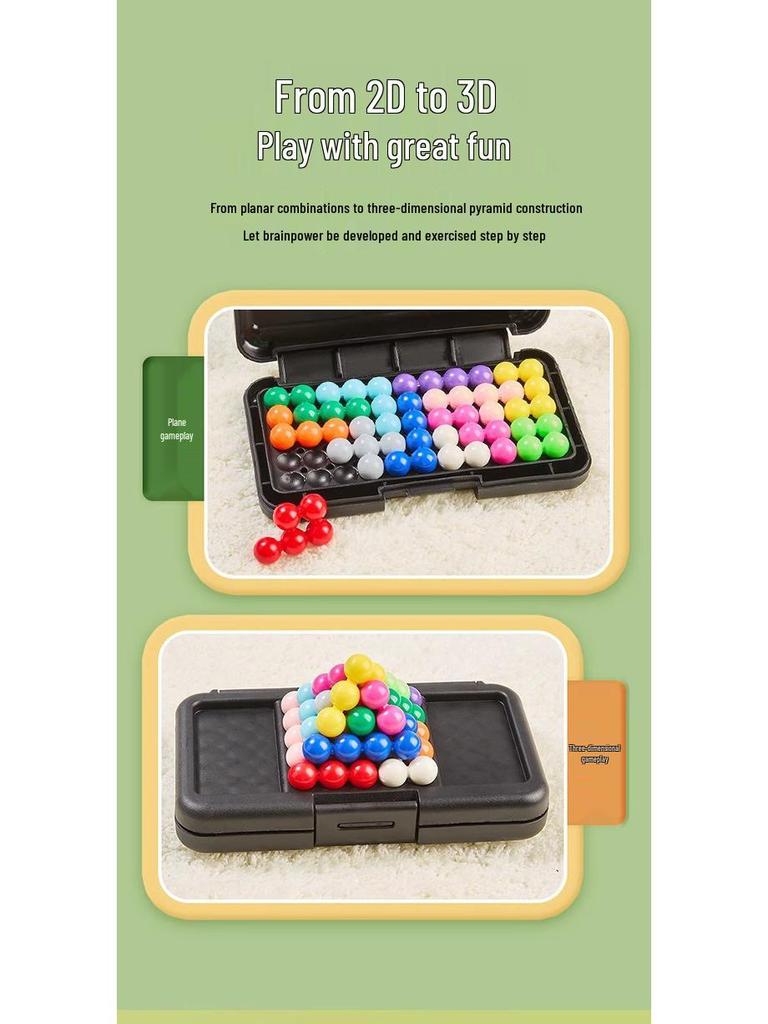 Smart Beads Pyramid Puzzle for Kids - Enhances Logical Thinking