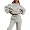 Unisex Kapuzenpullover Set Mit Buchstabenprint Lockerer Sitz Baumwollmischung Trainingsanzug Winter Freizeitkleidung