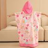 Sommer-Mikrofaser-Badeponcho mit Aufdruck für Kinder, Badetuch mit Kapuze, das nicht fusselt oder ausbleicht, Alter 2-10