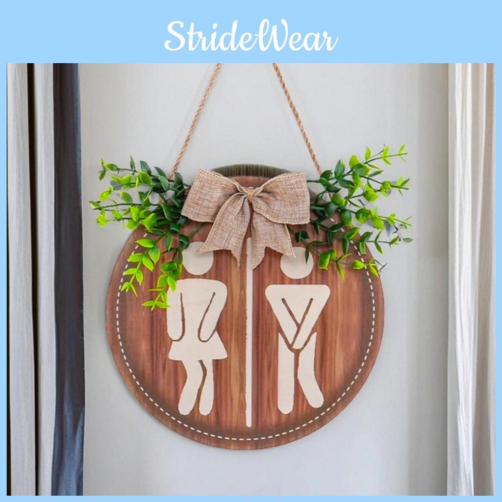 Schild für Toilettenraum im Holzstil mit Kunststoffkonstruktion zur Wandmontage und Badezimmerbeschriftung