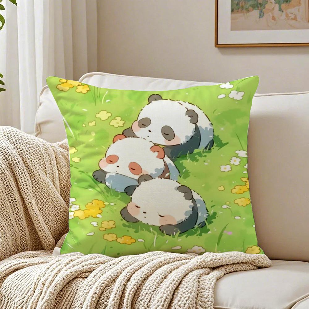 Cute handdrawn panda Cushion Cover Pillowcase Antidustmite living Room Sofa Decor Cushion Room