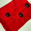Used Pure Silk Rindashi Ring Out Shibori Obiage Red Black Floral Pattern Embroidery Pure Silk 497
