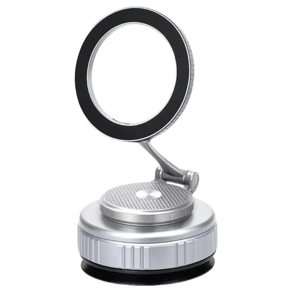 

G711 Car Magnetic Phone Mount 360 Degree Rotation Vacuum Suction Cellphone Holder Stand Silver