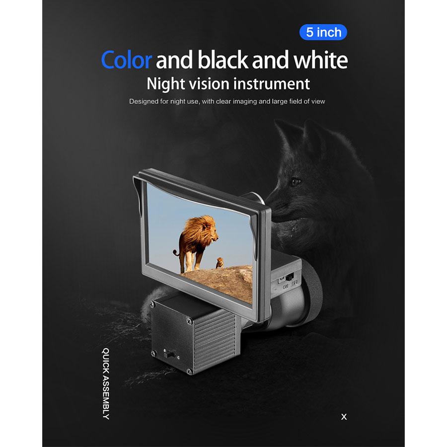 Fire Wolf 5.0 inch display Siamese night vision HD 1080P oscilloscope camera infrared illuminator rifle sight hunting optical system