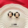 Elegant Gold-Plated Black Zircon Stud Earrings - Niche Design for a Luxurious Fashion Statement
