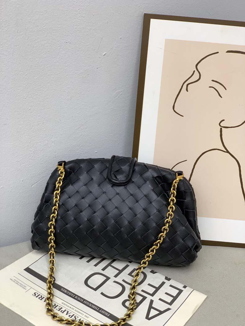 Новая плетеная сумка Cloud из натуральной кожи с цепочкой, сумка для пельменей, женская сумка на одно плечо, сумка-клипса для ужина 28x20x7cm