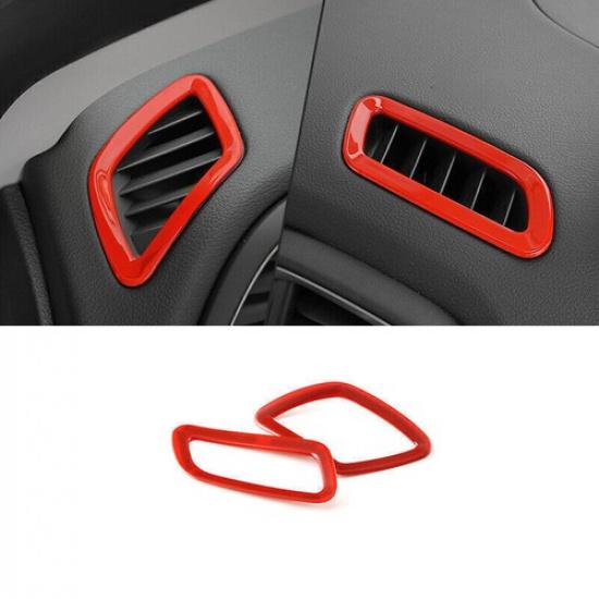 Dashboard L&R Air Outlet Vent Cover 2PCS For Jeep Renegade 2015- Bright Red