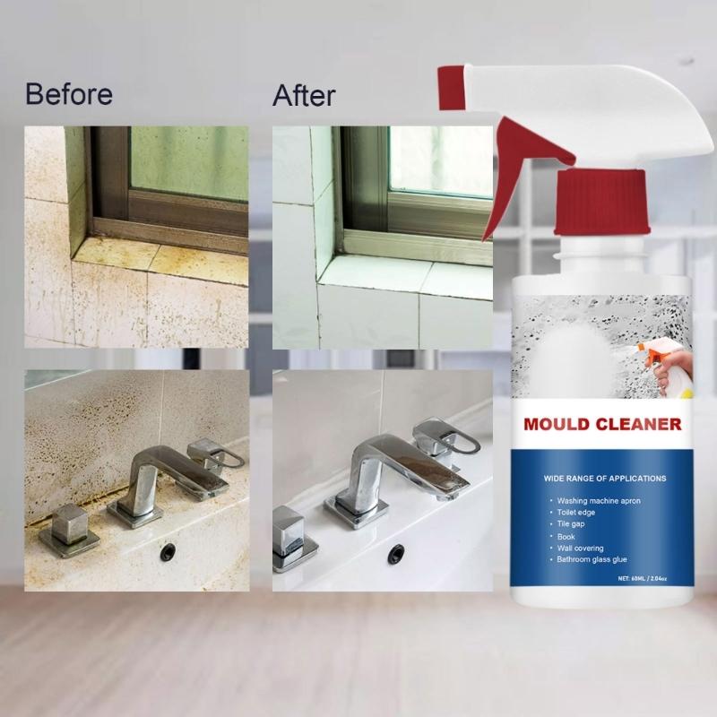 Spray Detergente Antimuffa da 60ml Rimuovi Muffa da Parete Efficace per la Casa Spray Rimuovi Muffa