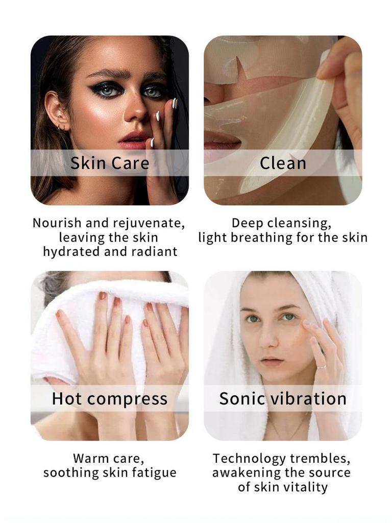 LED Cross-Neck Facial Massager: Lifting, Firming, and Hot Compress Skincare Tool for Women