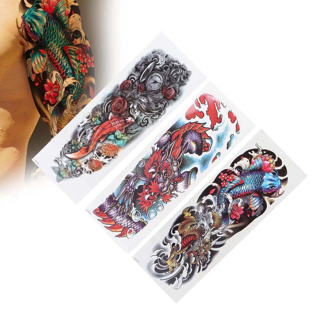 Waterproof Full Arm Tattoo Sticker Unisex Exquisite Pattern Temporary Tattoo Sticker