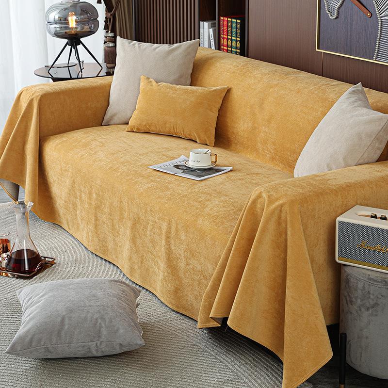 Four Seasons Waterproof Solid Color Velvet Sofa Cover Towel Non-Slip Urine-Proof Anti-Dirty Sofa Towel Covers