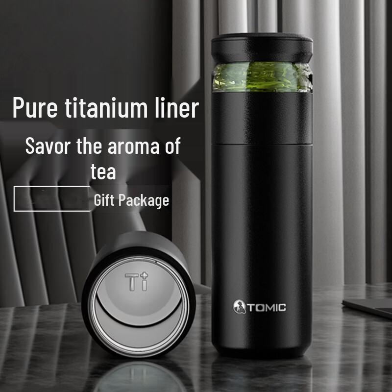 TOMIC Tea Infuser Insulated Mug, Titanium-Lined, 520ML