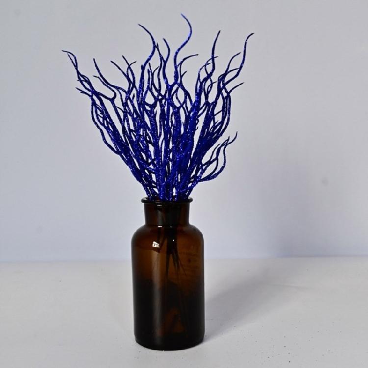 10pcs Textured Plastic Stems Glittering Christmas Picks Artficial Flower Leave Spring Festival Decoration