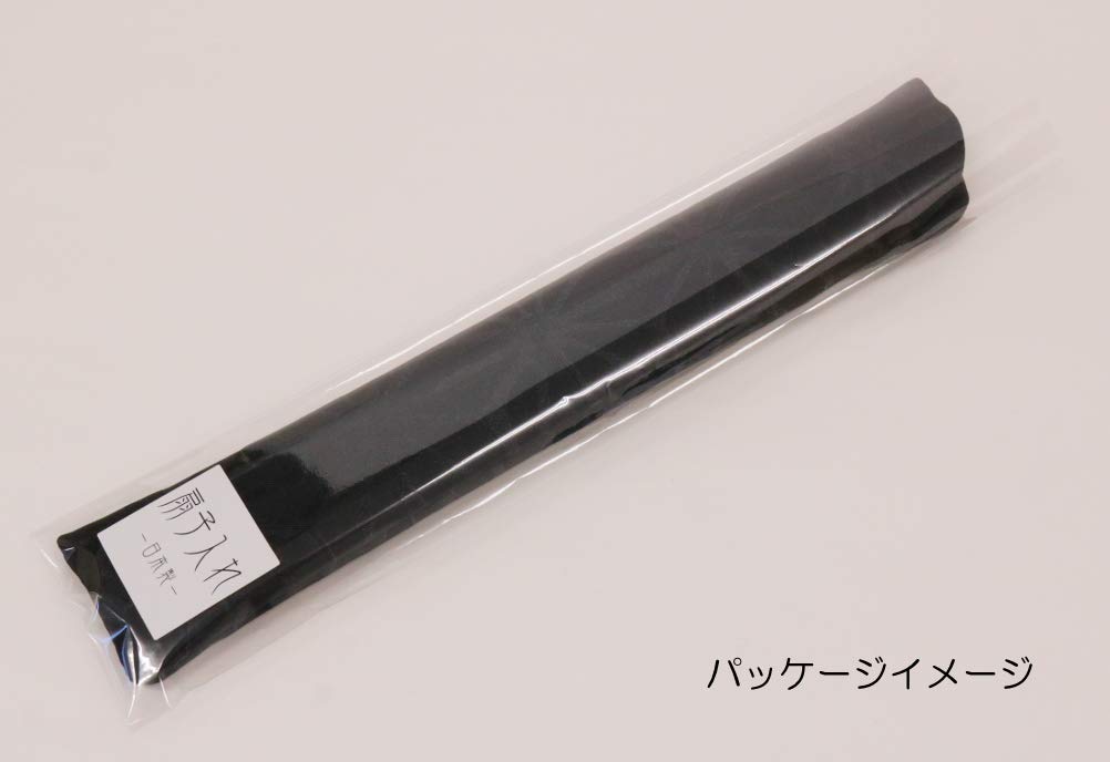 Matsumi Kogeisha fan hemp leaf Japanese-made case, jacquard, pattern, black, 23.5cm