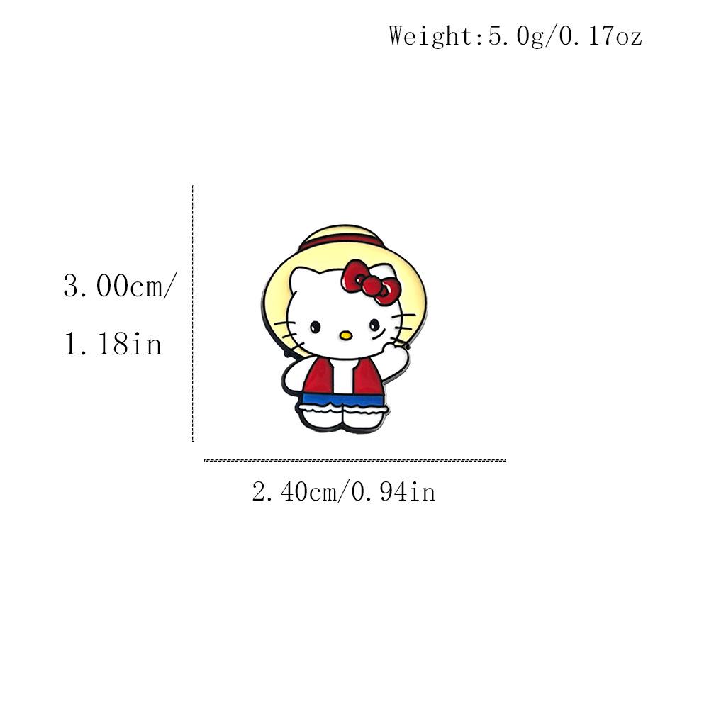 Эмалевая брошь Hello Kitty & One Piece от Sanrio - Милая металлическая булавка в стиле аниме