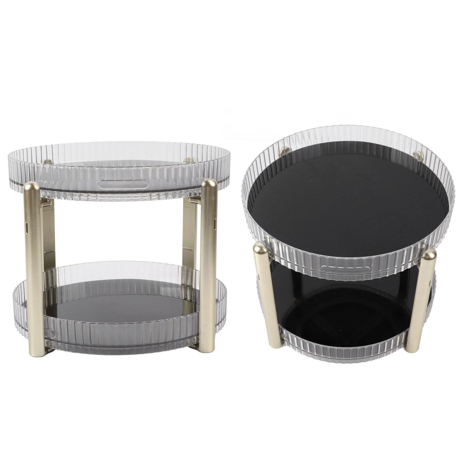 Double Layer Rotating Makeup   Multifunctional Rotating Cosmetic Shelf for Home