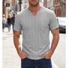 Mens Summer Casual Breathable Solid V Neck Short Sleeve Plus Size Loose T Shirt