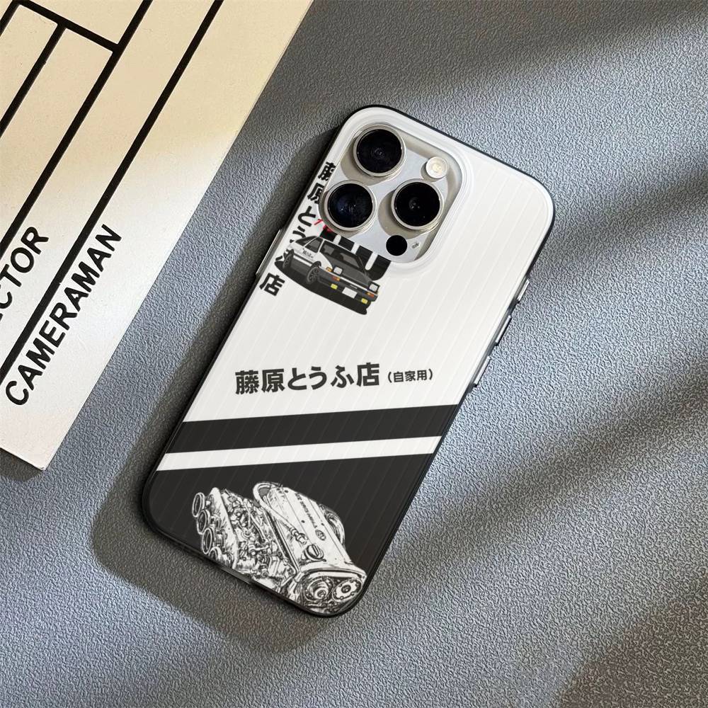 Racing Anime Initial D For IPhone 16 15 11 12 13 14 17 Pro Max PLUS Pro Soft Corrugated Silicone Back Phone Case